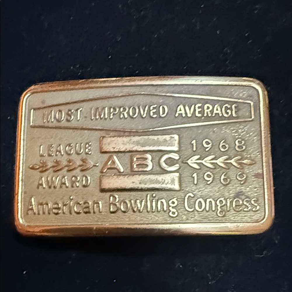 Gold American Bowling belt buckle